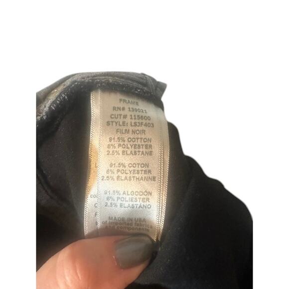 Frame Film Noir Black Forever Karlie Raw Hem Skinny Ankle Jeans Women Sz 25 - Picture 11 of 11